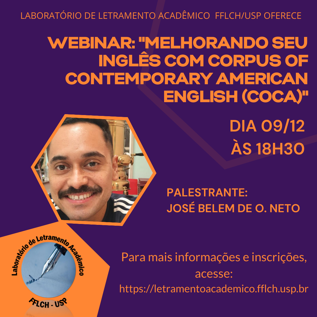 arte webinar Webinar: "Melhorando seu inglês com Corpus of Contemporary American English (COCA)"